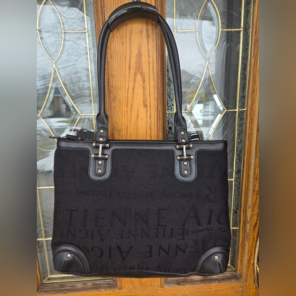 Etienne Aigner Black Logo Tote Bag - Picture 12 of 13